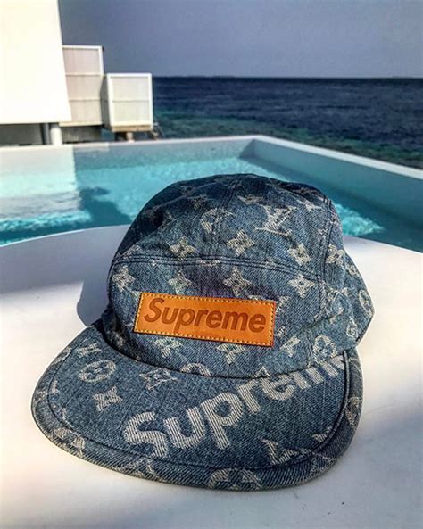 supreme lv denim hat|supreme gold cross hats.